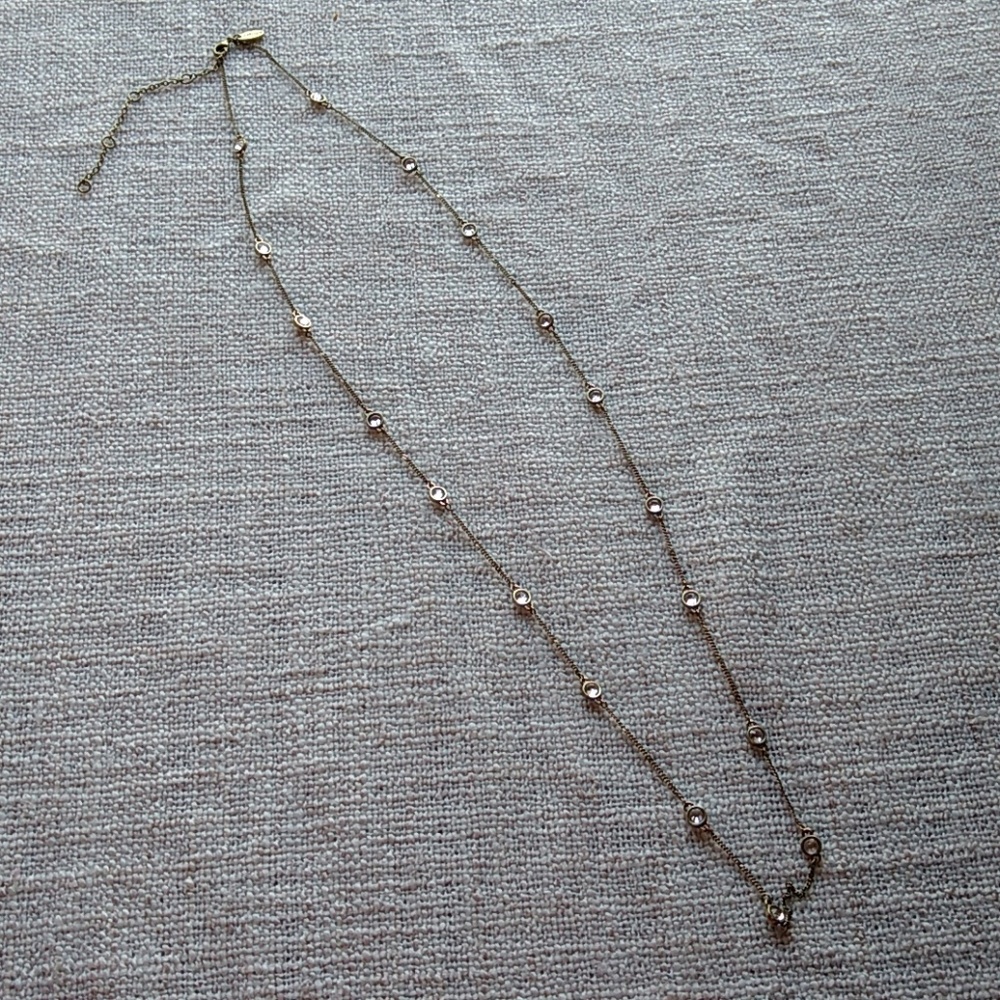 Brass and crystal necklace.